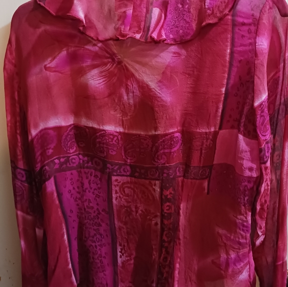 Tess 100% Silk Pink Top size 6 - Picture 3 of 5